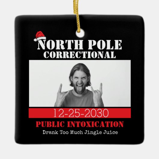 Grappig Afbeelding Matching Familie Kerst Pajama Keramisch Ornament (Voorkant)