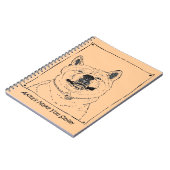 grappig afbeelding van akita die vrolijke honden g notitieboek (Linkerzijde)