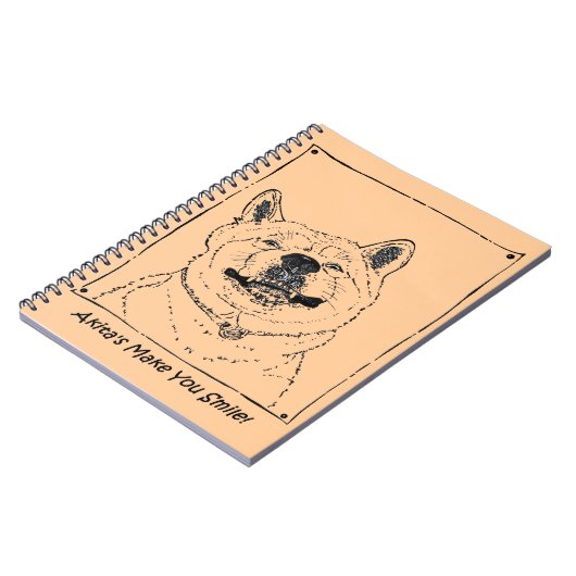 grappig afbeelding van akita die vrolijke honden g notitieboek (Linkerzijde)