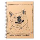 grappig afbeelding van akita die vrolijke honden g notitieboek (Voorkant)