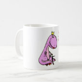 grappig afbeelding van een roze dinosaurus TeaRex Koffiemok (Voorkant links)