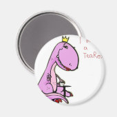 grappig afbeelding van een roze dinosaurus TeaRex Magneet (Voorkant / Achterkant)