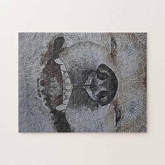 Grappig afbeelding van glimlachende hondenpuzzel legpuzzel (Horizontaal)