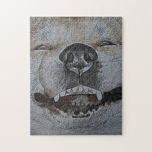 Grappig afbeelding van glimlachende hondenpuzzel legpuzzel (Verticaal)