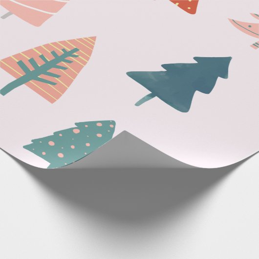 Grappig afbeelding van kerstbomen cadeaupapier (Hoek)