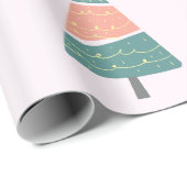 Grappig afbeelding van kerstbomen cadeaupapier (Rol Hoek)