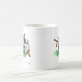 Grappig afbeelding van man op motorfietscrashen koffiemok (Center)