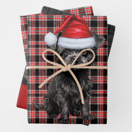 Grappig Affenpinscher Kersthond Vakantie Plaid Inpakpapier Vel