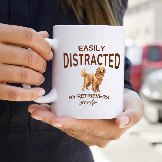 Grappig Afgeleid door Retrievers Gepersonaliseerd Koffiemok