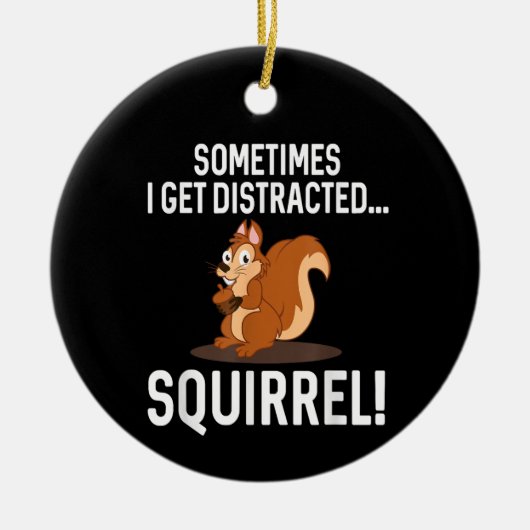 GRAPPIG AFGELEID EEKHOORN Dierenpark Boerderij Keramisch Ornament (Voorkant)