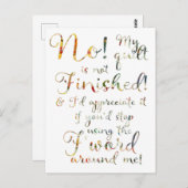 Grappig afgewerkte quilt citaat briefkaart (Voorkant / Achterkant)