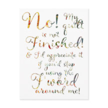 Grappig afgewerkte quilt citaat