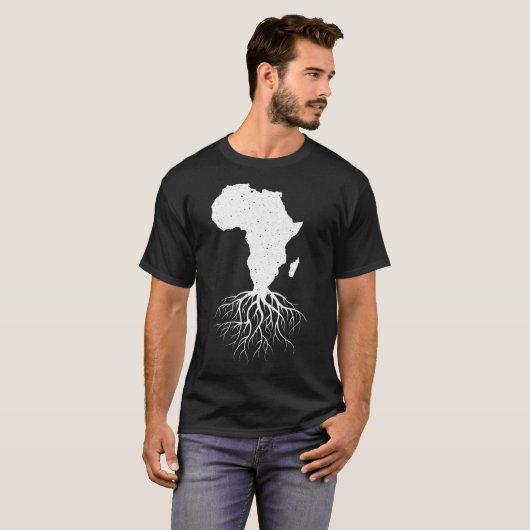 Grappig Afrika Kunst voor mannen, Afrikaans-Amerik T-shirt (Voorkant volledig)