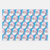 Grappig Afrikaans Amerikaans Kerstman Gezicht Roze Inpakpapier Vel (Voorkant 3)