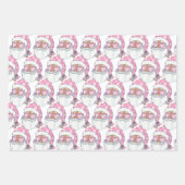 Grappig Afrikaans Amerikaans Kerstman Gezicht Roze Inpakpapier Vel (Voorkant 2)