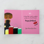 Grappig Afrikaans Amerikaans Vrouw Verjaardag Kaar Bedankkaart (Binnen)