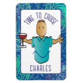 Grappig Afro-Amerikaanse Mannelijke Cartoon Cruise Magneet (Verticaal)