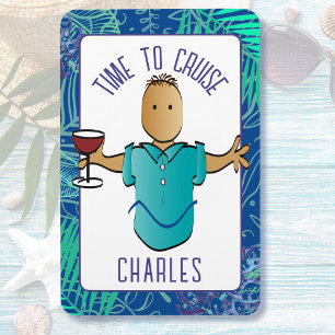 Grappig Afro-Amerikaanse Mannelijke Cartoon Cruise Magneet