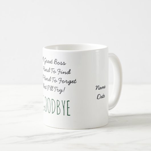 GRAPPIG Afscheid BOSS Mok - Lastig te vergeten PUG (Voorkant rechts)