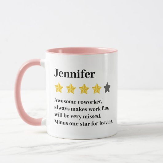 Grappig Afscheid Collega Cadeau – Aangepaste Naam Mok (Links)