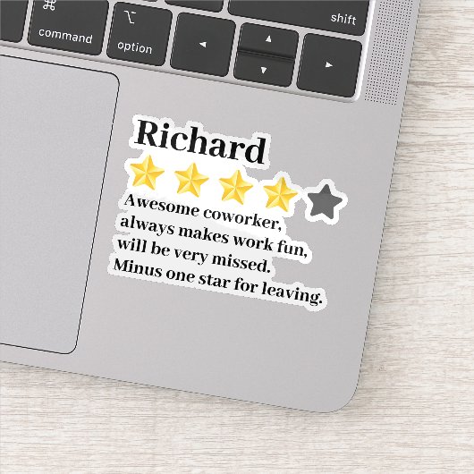 Grappig Afscheid Collega Cadeau – Aangepaste Naam  Sticker (Detail)