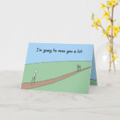 Grappig afscheid: ik ga je heel erg missen kaart (Gele Bloem)