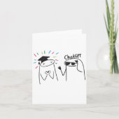 Grappig Afstudeer ChatGPT Doodle Viering Ontwerp Kaart (Voorkant)