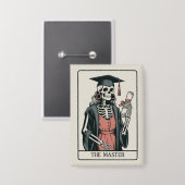 Grappig afstudeercadeau skelet afgestudeerde button (Voorkant / Achterkant)