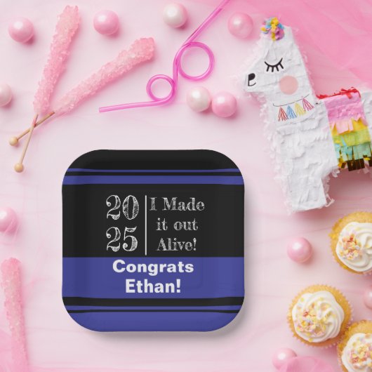 Grappig Afstuderen 2025 Papieren Bordje (Feest)