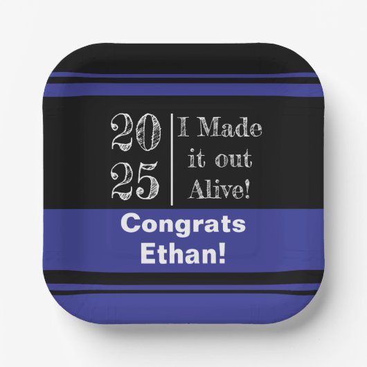 Grappig Afstuderen 2025 Papieren Bordje (Voorkant)