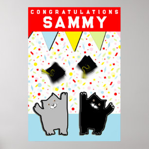 grappig afstuderen feliciteert poster