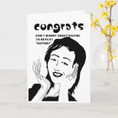 Grappig afstuderen gefeliciteerd kaart (Gele Bloem)