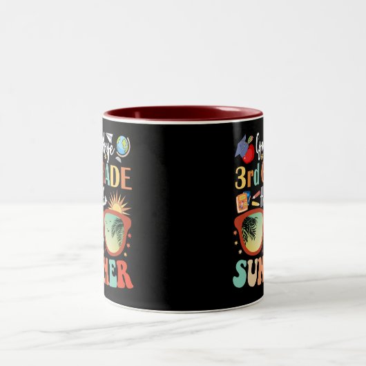 Grappig Afstuderen Hallo Afscheid 3e Grade Tweekleurige Koffiemok (Center)