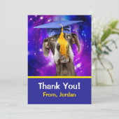 Grappig Afstuderen Hond Dragen Pet Aankondiging (Staand voorkant)