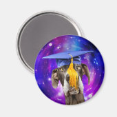 Grappig Afstuderen Hond Dragen Pet Magneet (Voorkant / Achterkant)