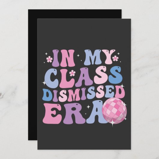 Grappig Afstuderen in mijn klas afgewezen Era Retr Aankondiging (Voorkant / Achterkant)
