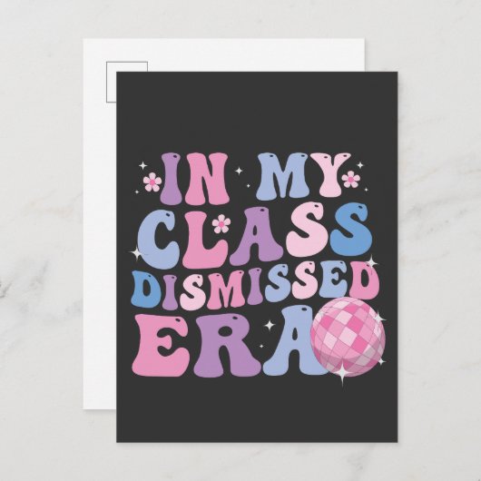 Grappig Afstuderen in mijn klas afgewezen Era Retr Aankondigingskaart (Voorkant / Achterkant)
