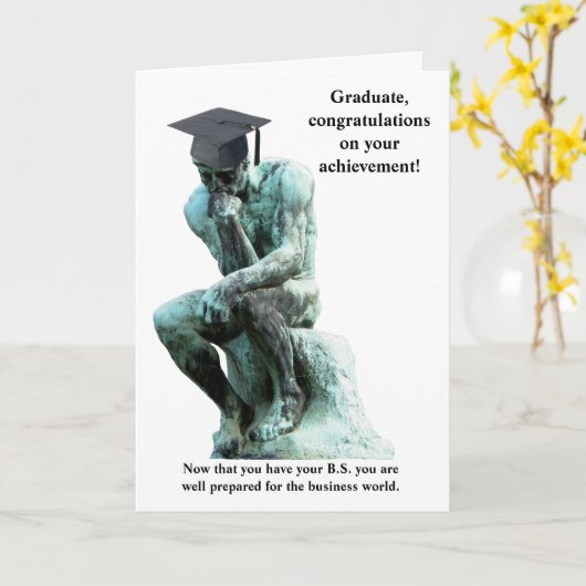 Grappig  Afstuderen Kaart (Gele Bloem)