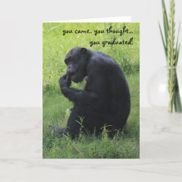 Grappig Afstuderen Kaart, Chimpansee, de Denker Kaart