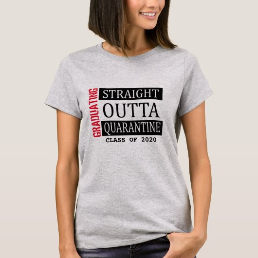 grappig afstuderen met afstuderen uit quarantaine t-shirt (Voorkant)