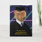 Grappig Afstuderen Monkey Macaque Kaart (Voorkant)