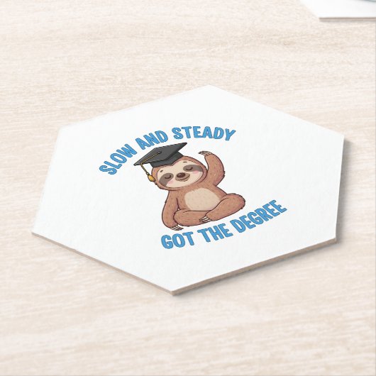 Grappig Afstuderen Sloth Kartonnen Onderzetters (Schuin)