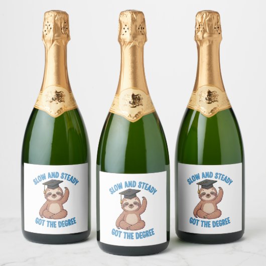 Grappig Afstuderen Sloth Sparkling Wijnetiket (Flessen)