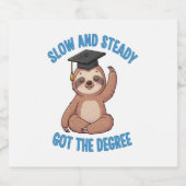 Grappig Afstuderen Sloth Sparkling Wijnetiket (Enkel label)