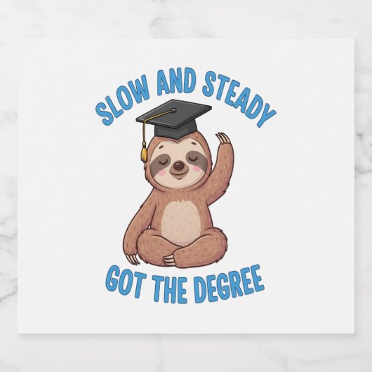 Grappig Afstuderen Sloth Sparkling Wijnetiket (Enkel label)