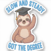 Grappig Afstuderen Sloth Sticker (Voorkant)