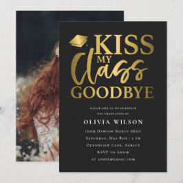 Grappig Afstuderen Typografie Afstudeerfeest Foto Kaart