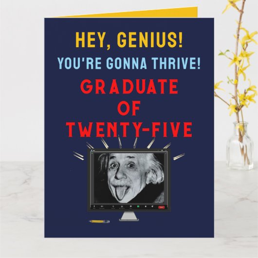 Grappig Afstuderen van 2025 Kaart (Gele Bloem)