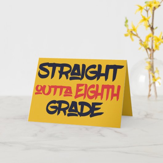 Grappig Afstuderen van de achtste rang Kaart (Gele Bloem)