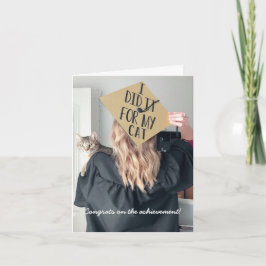 Grappig Afstuderen van de kat gevouwen Wenskaart Kaart